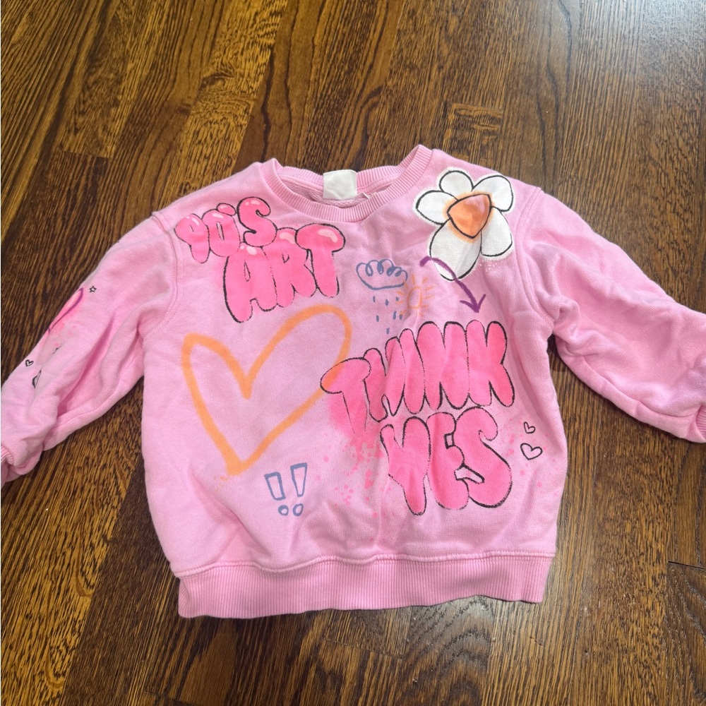 Zara toddler graffiti sweatshirt for girl, 2T